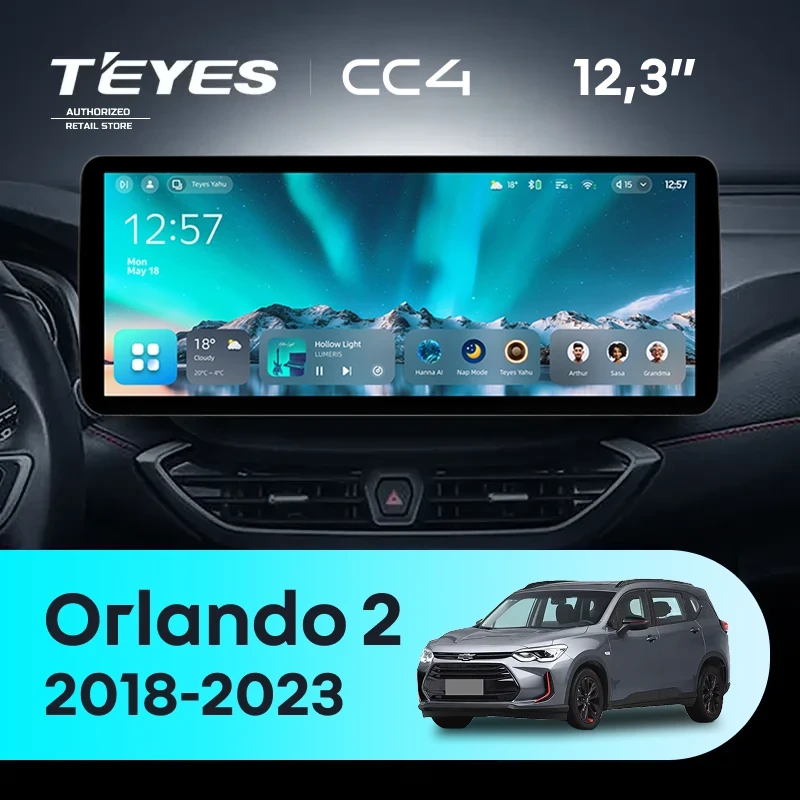 Штатная магнитола Teyes CC4 12.3" 8/128 Chevrolet Orlando 2 (2018-2023) Тип-B