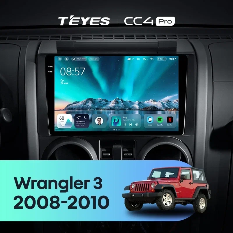 Штатная магнитола Teyes CC4 Pro 12/256 Jeep Wrangler 3 JK (2008-2010) F1
