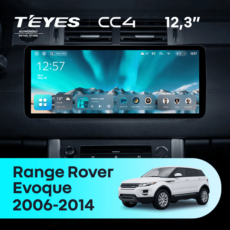 Штатная магнитола Teyes CC4 12.3" 8/128 Land Rover Range Rover Evoque (2011-2018) Тип-B