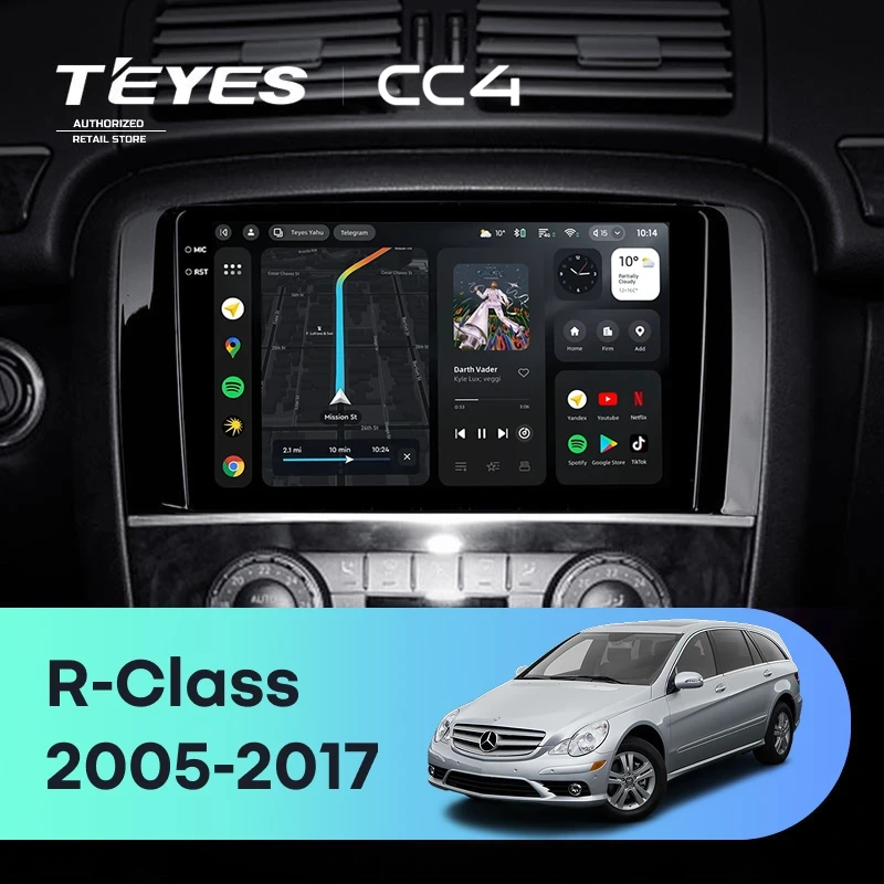 Штатная магнитола Teyes CC4 6/64 Mercedes-Benz R-Class W251 R280 R300 R320 (2005-2017) F1