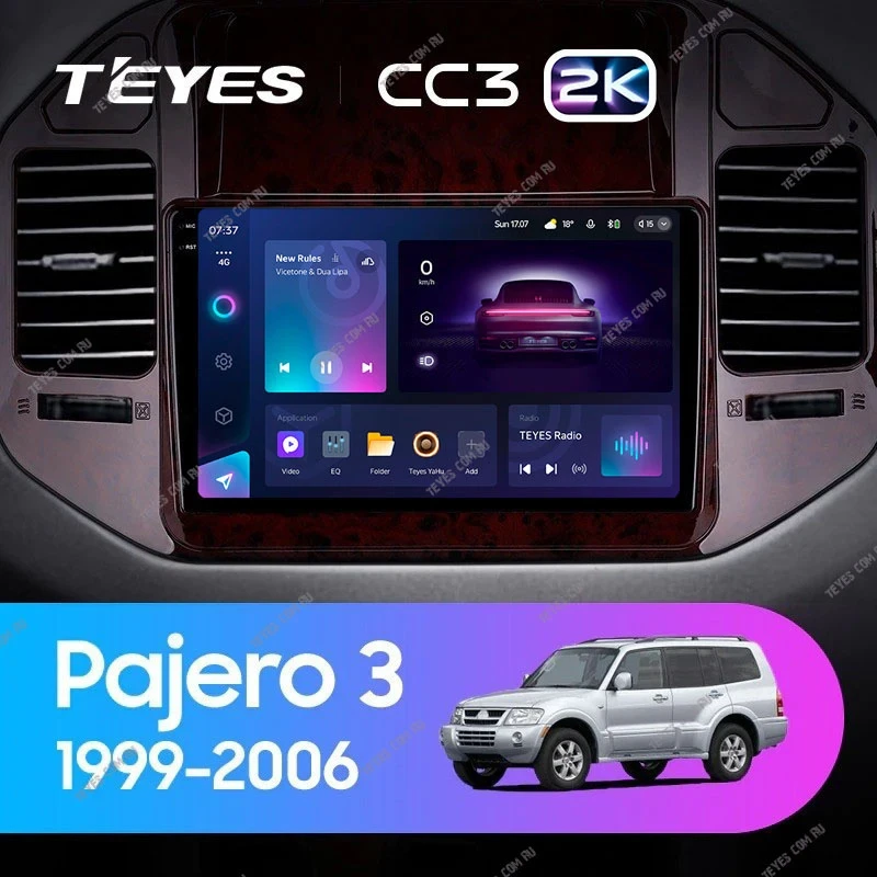 Штатная магнитола Teyes CC3 2K 6/128 Mitsubishi Pajero 3 V70 V60 (1999-2006)