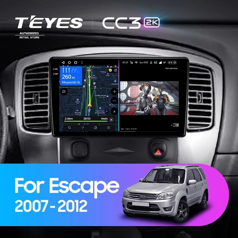 Штатная магнитола Teyes CC3 2K 360 6/128 Ford Escape (2007-2012) F1